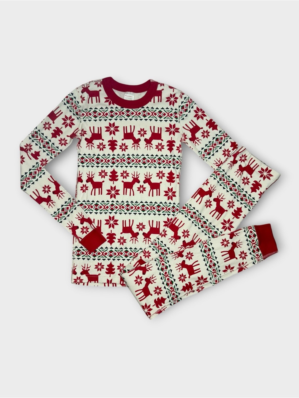 Hanna Andersson Dear Deer Fair Isle Holiday Organic Pajama Set
